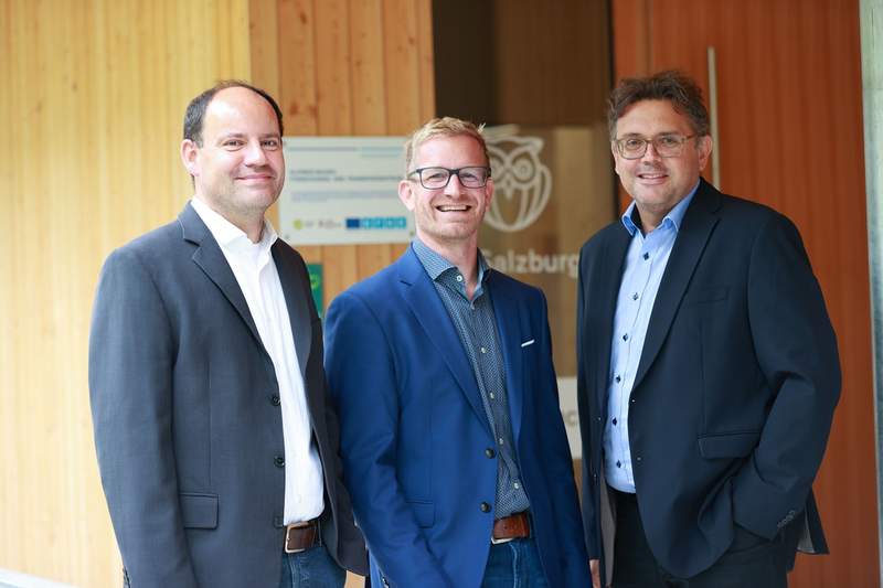 Partner im EFRE-Projekt Forschungs- und Transferzentrum: Alpines Bauen -  Thomas Prinz, Markus Leeb, Walter Haas (von links)