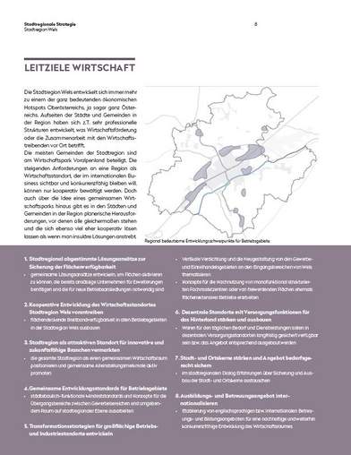 Seite aus der Broschüre mit den Leitzielen zur Wirtschaft.