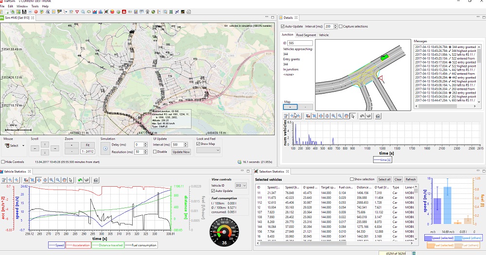 screenshot des Simulationsmodelles zur Prognostizierung von Verkehrsflüssen